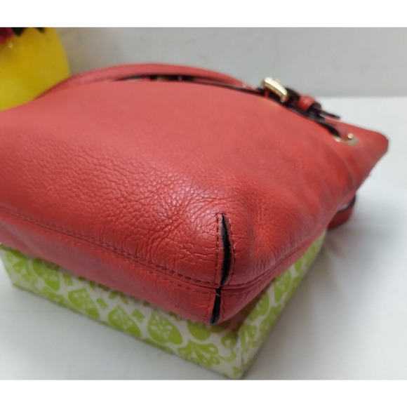 Michael Kors Hamilton Red Leather Zipper Closure Crossbody Bag - Picture 8 of 16